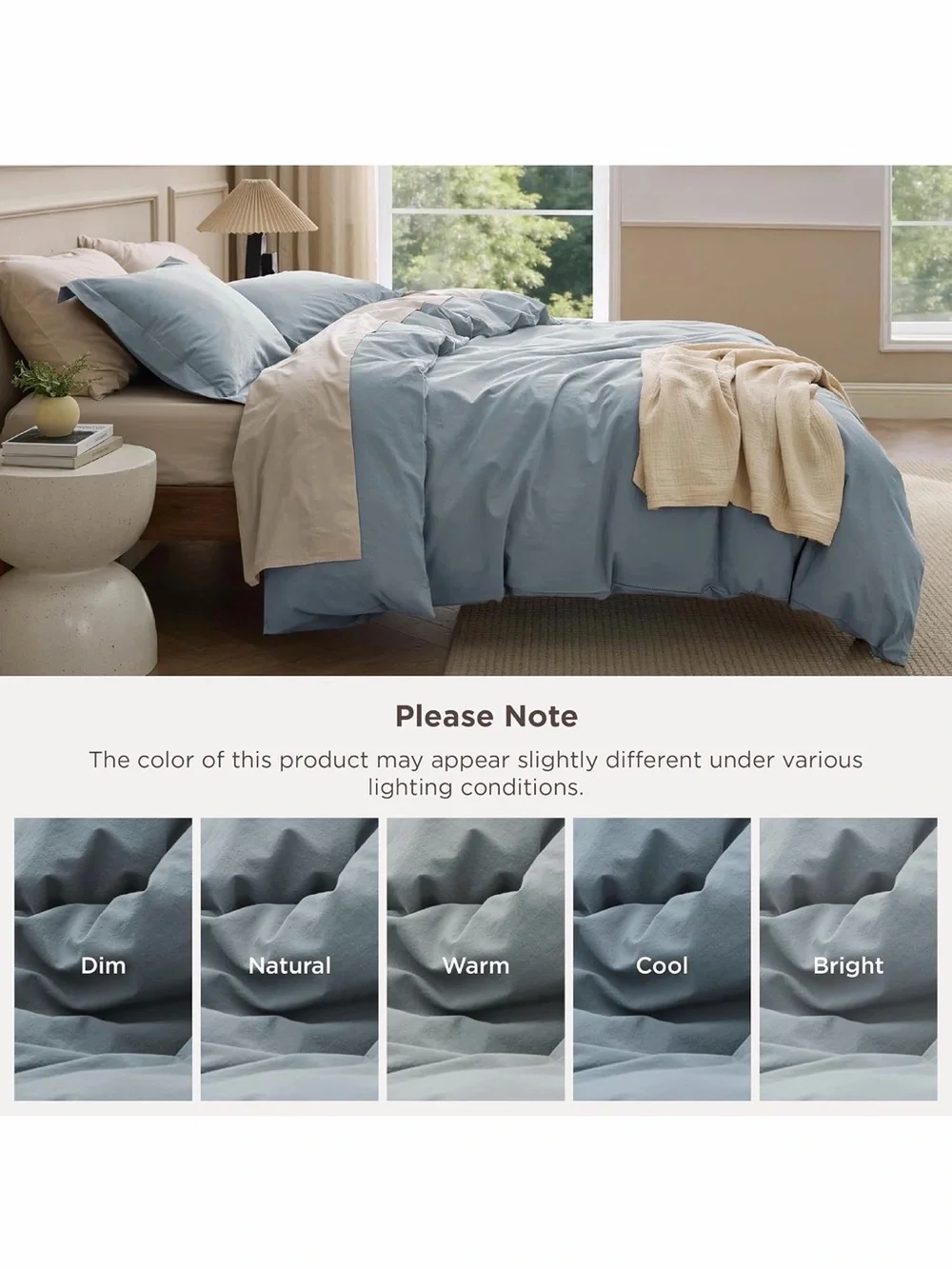 Bedsure PureWoven 100% Washed Cotton Duvet🛏️3PC Cover Set King Sz